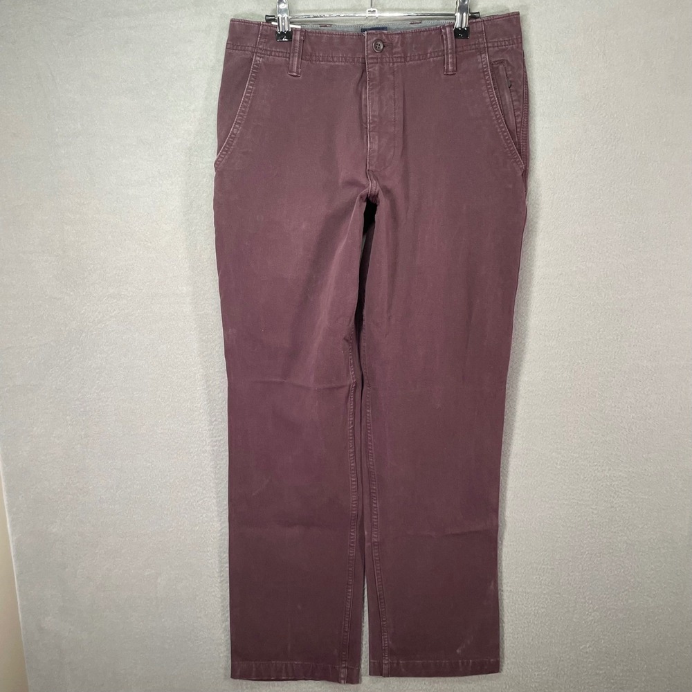 Dockers Straight Fit Chino Pants Mens 32x29 Burgundy Good Stretch 5-Pocket
